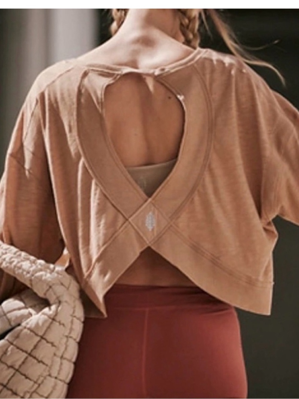 Free People Movement My Time Layer Top Women’s L Tan Athleisure
